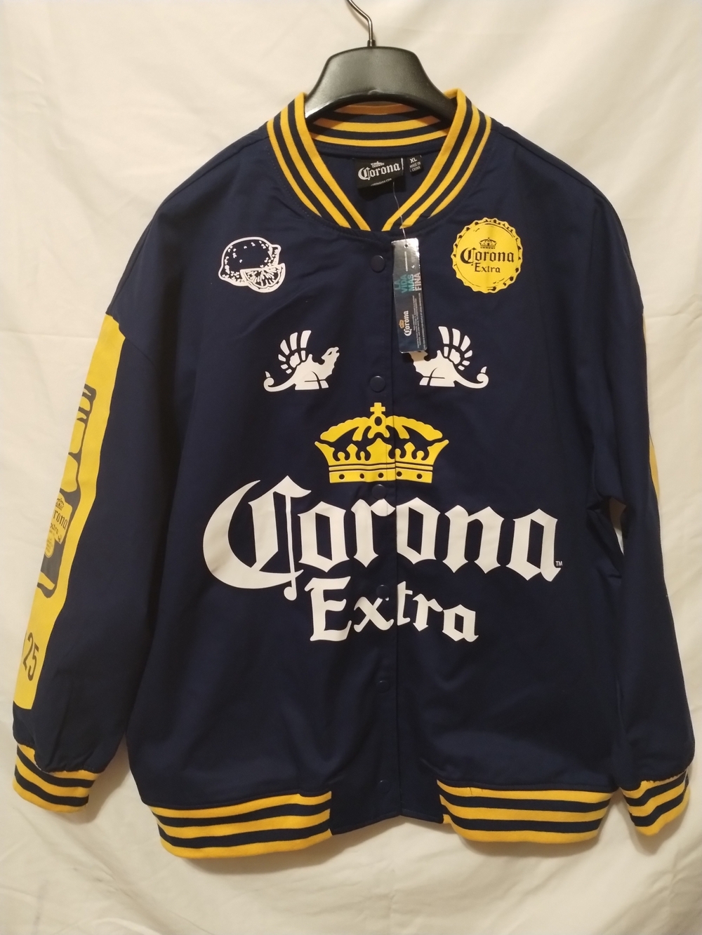 Corona Navy and Yellow Varsity Bomber Jacket